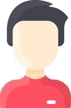 A man in a red shirt with a black hair vector