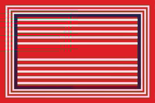 a red and white striped square on a red background vector