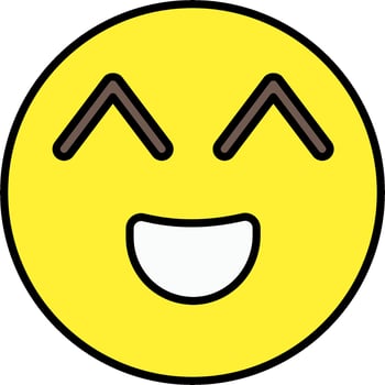A smiley face with a black line around it vector