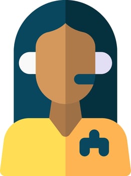 A woman with headphones on her head vector
