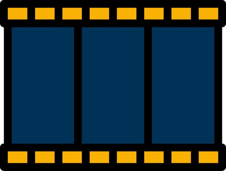 A film strip with a blue background vector