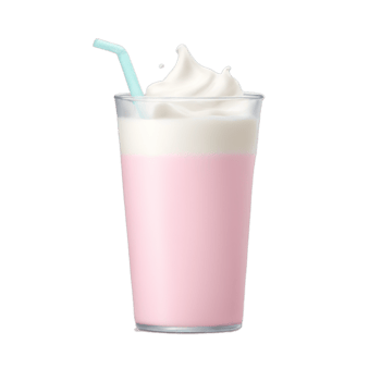 Milkshake with whipped cream and a straw png
