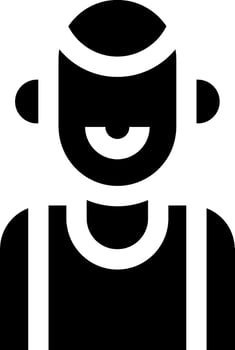 A black and white icon of a man with headphones vector