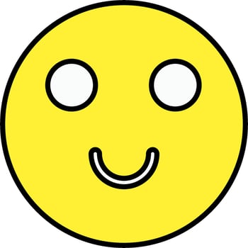 A yellow smiley face with two eyes vector