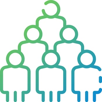 A group of people in a pyramid shape vector