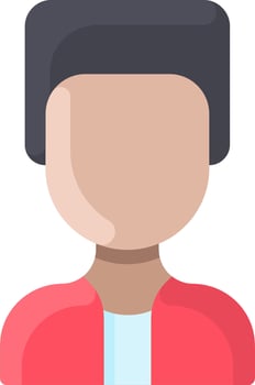 A person with a black hair and a red jacket vector