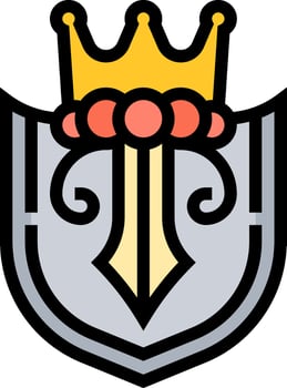 A shield with a crown on it vector