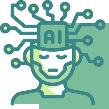 Ai and machine learning icon vector