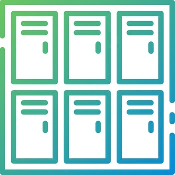 A square icon with four doors vector