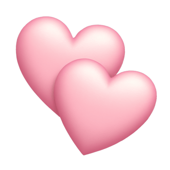 Two pink hearts emoji icon png