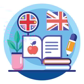 english language learning icon vector