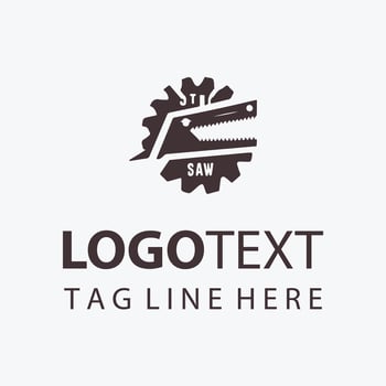 Pro Timber Blade Carpenter Saw Logo vector