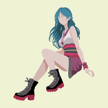 fashionable faceless woman wearing black boots vector