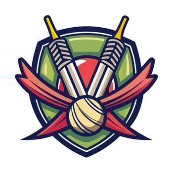 cricket player playing mascot logo design vector