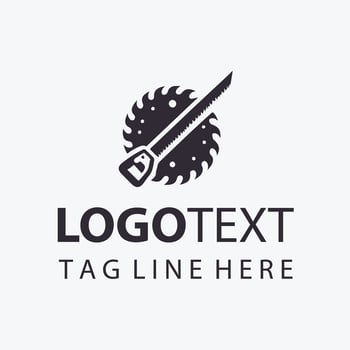 Exact Cut Carpenter Saw Logo vector