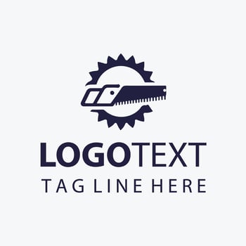 Wood Edge Carpenter Saw Logo vector