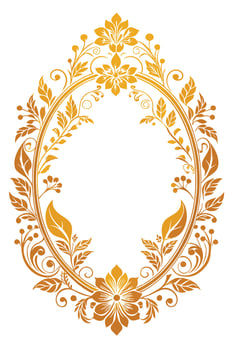 elegant gold ornamental floral frame vector