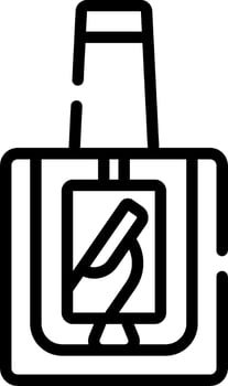 A black and white image of a bottle with a bottle opener vector