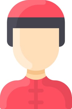 A man in a red shirt and hat vector