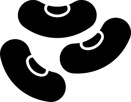 Two black beans on a white background vector