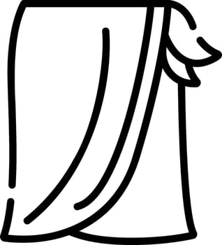 A black and white drawing of a curtain vector