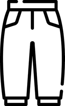 A black and white outline of a pair of pants vector