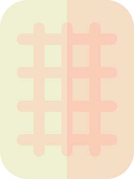 A square icon with a grid pattern on it vector