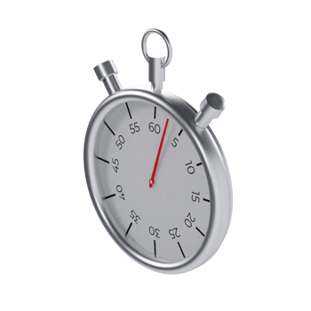 Metal Stopwatch - Medium High View at 135 Degrees png