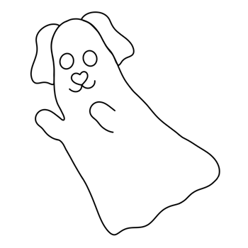 Happy Halloween icon of outline ghost face. png