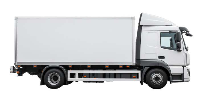 White truck isolated on transparent background png