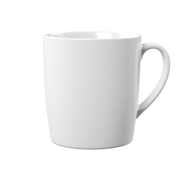 Coffee cup mockup featuring a white tea mug isolated on transparent background png