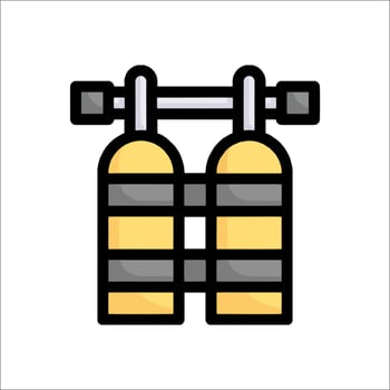 Two yellow cylinders with black handles on a white background vector