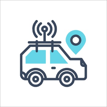 Car with wifi icon vector