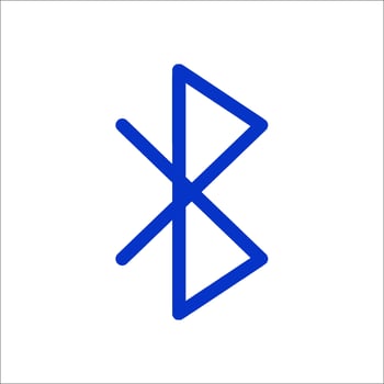 A blue bluetooth symbol on a white background vector
