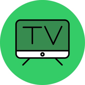 Television Filled Circle Icon vector