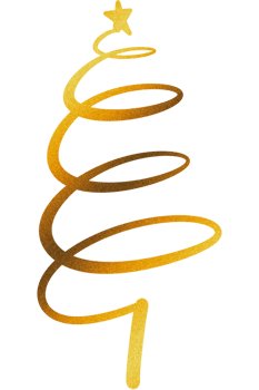 Gold line glitter with Christmas tree png