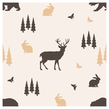 Seamless Forest Animals And Trees Repeating Surface Pattern png