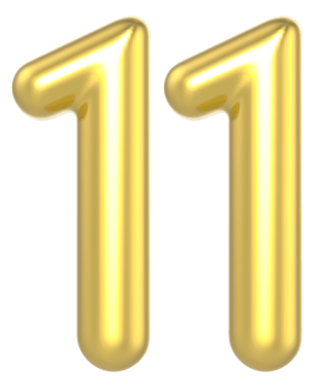 11 Number Gold Render png