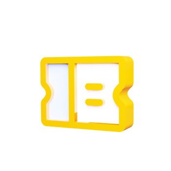 3D Render of Ticket Icon - Symbol of Admission and Entertainment png