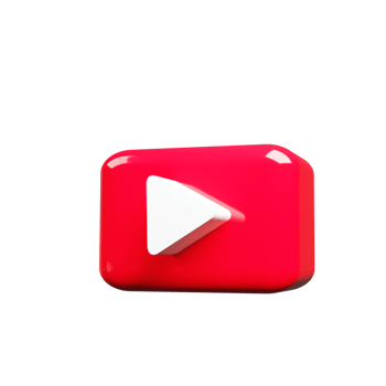 Creative 3D Render YouTube Logo Icon of Content Creation png
