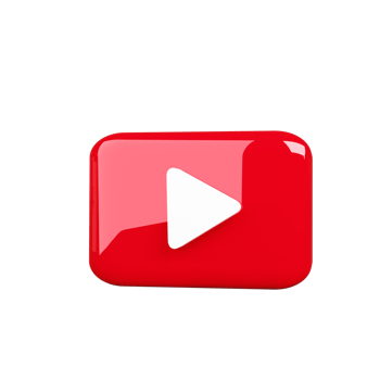 Youtube player icon 3d render png