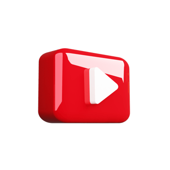 High Quality 3D YouTube Logo Visual Identity for Content Creators png