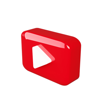 Youtube logo icon 3D render png