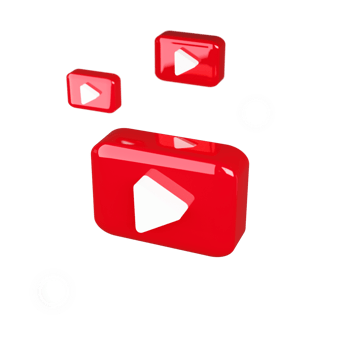 Modern 3D YouTube Logo for media Sharing and Streaming Services png