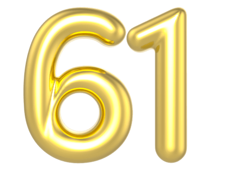 61 Number Gold Render png