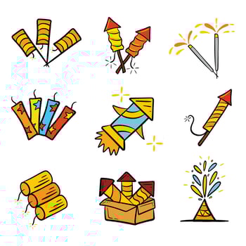 Colorful Diwali Firecrackers vector