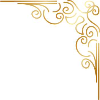Golden wedding ornament png