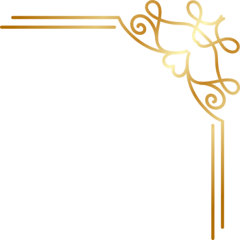 Golden corner with decoration png