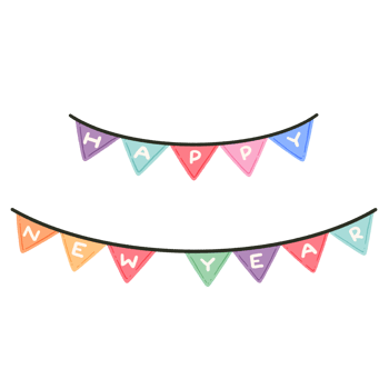 new year color flag png