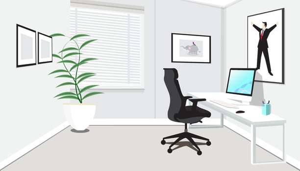 white minimalist workspace background vector